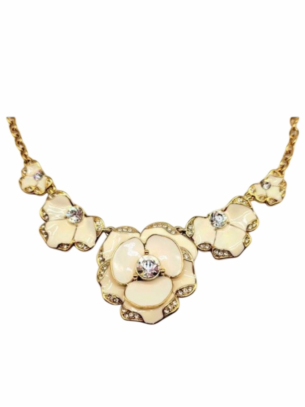 Kate Spade Beach House Bouquet Enamel Necklace and Storage Bag
